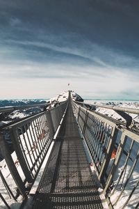 Preview wallpaper bridge, mountains, snow, les diablerets, switzerland