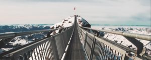 Preview wallpaper bridge, mountains, snow, les diablerets, switzerland