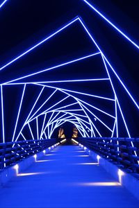 Preview wallpaper bridge, neon, blue, distance