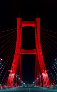 Preview wallpaper bridge, neon, road, red