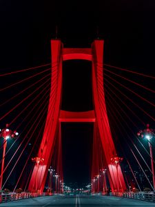 Preview wallpaper bridge, neon, road, red
