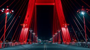 Preview wallpaper bridge, neon, road, red