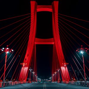 Preview wallpaper bridge, neon, road, red