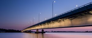 Preview wallpaper bridge, night, backlight, helsinki, finland