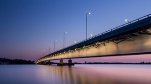 Preview wallpaper bridge, night, backlight, helsinki, finland