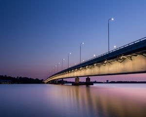 Preview wallpaper bridge, night, backlight, helsinki, finland