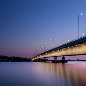 Preview wallpaper bridge, night, backlight, helsinki, finland