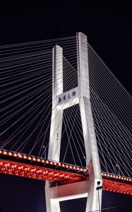 Preview wallpaper bridge, night, backlight, construction, architecture