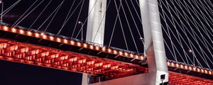 Preview wallpaper bridge, night, backlight, construction, architecture