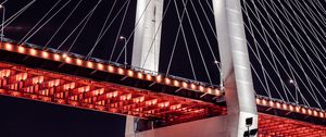 Preview wallpaper bridge, night, backlight, construction, architecture