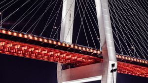 Preview wallpaper bridge, night, backlight, construction, architecture