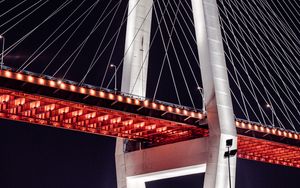 Preview wallpaper bridge, night, backlight, construction, architecture