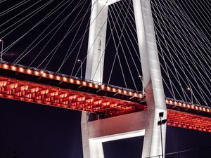 Preview wallpaper bridge, night, backlight, construction, architecture