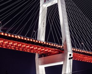 Preview wallpaper bridge, night, backlight, construction, architecture