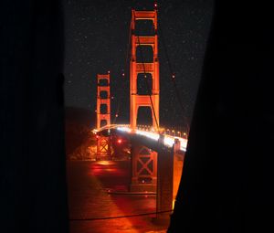 Preview wallpaper bridge, night, backlight, dark, lights