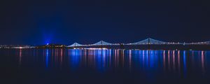 Preview wallpaper bridge, night, city, river