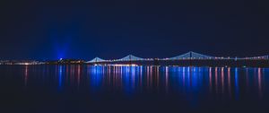 Preview wallpaper bridge, night, city, river