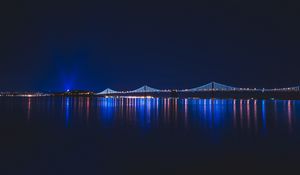 Preview wallpaper bridge, night, city, river