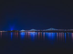 Preview wallpaper bridge, night, city, river