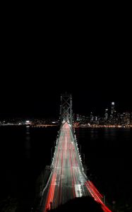 Preview wallpaper bridge, night, city, lights, dark