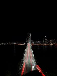 Preview wallpaper bridge, night, city, lights, dark