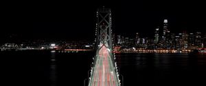 Preview wallpaper bridge, night, city, lights, dark