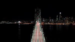 Preview wallpaper bridge, night, city, lights, dark