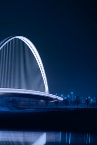 Preview wallpaper bridge, night city, architecture, structure, backlight