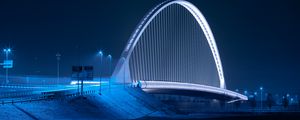 Preview wallpaper bridge, night city, architecture, structure, backlight