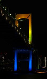 Preview wallpaper bridge, night city, backlight, tokyo, japan