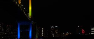 Preview wallpaper bridge, night city, backlight, tokyo, japan