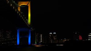 Preview wallpaper bridge, night city, backlight, tokyo, japan