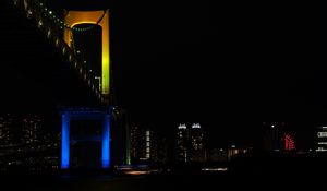 Preview wallpaper bridge, night city, backlight, tokyo, japan