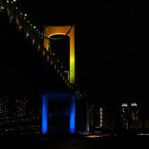 Preview wallpaper bridge, night city, backlight, tokyo, japan