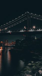 Preview wallpaper bridge, night city, city lights, architecture, illumination