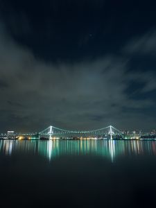 Preview wallpaper bridge, night city, lighting, tokyo, japan