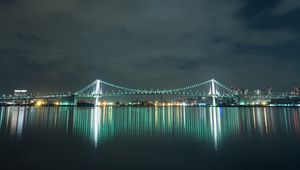 Preview wallpaper bridge, night city, lighting, tokyo, japan