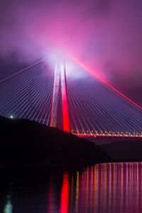 Preview wallpaper bridge, night city, lighting, design, turkey