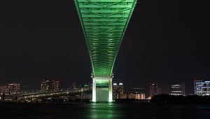 Preview wallpaper bridge, night city, tokyo, japan