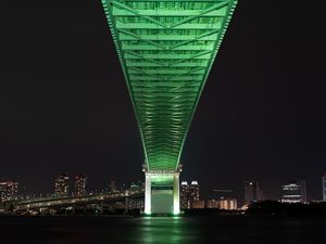 Preview wallpaper bridge, night city, tokyo, japan