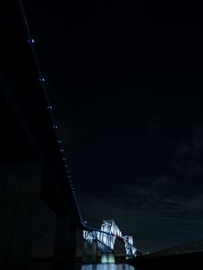 Preview wallpaper bridge, night, dark, backlight, architecture