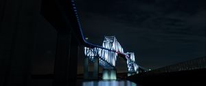 Preview wallpaper bridge, night, dark, backlight, architecture