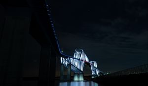 Preview wallpaper bridge, night, dark, backlight, architecture