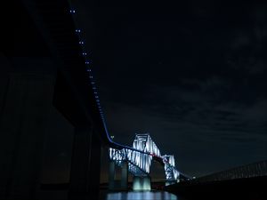 Preview wallpaper bridge, night, dark, backlight, architecture