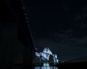 Preview wallpaper bridge, night, dark, backlight, architecture