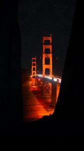 Preview wallpaper bridge, night, dark, architecture, lights