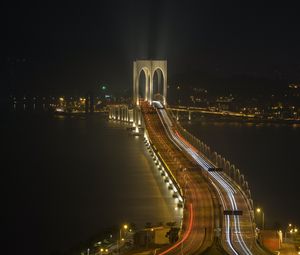 Preview wallpaper bridge, night, lights, dark