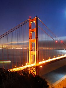 Preview wallpaper bridge, night, lights, san francisco, california, usa