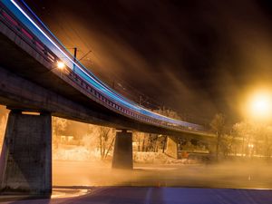 Preview wallpaper bridge, night, lights, city