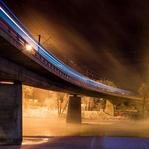 Preview wallpaper bridge, night, lights, city